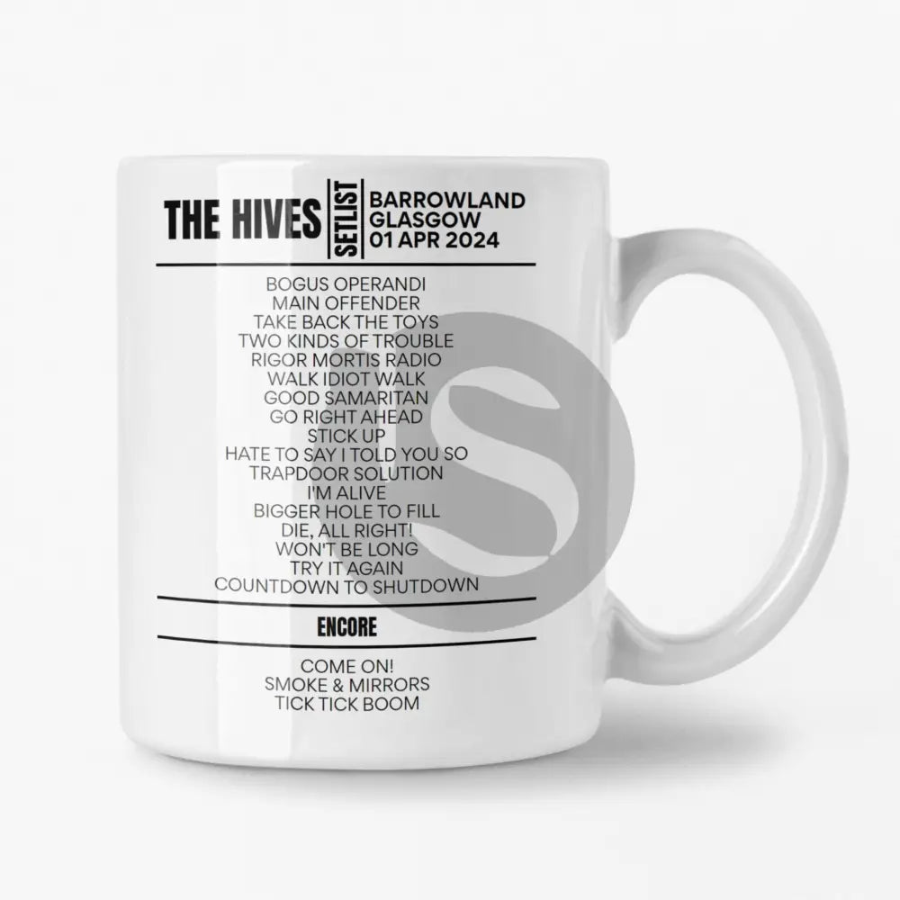 The Hives Glasgow April 2024 Setlist Mug - Setlist