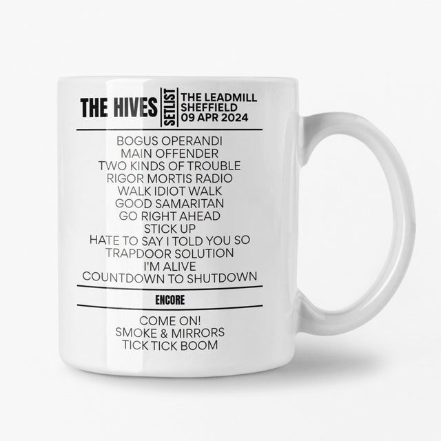 The Hives Sheffield April 2024 Setlist Mug - Setlist