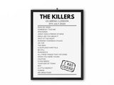 The Killers 02 Arena July 5 2024 Setlist Poster - Setlist