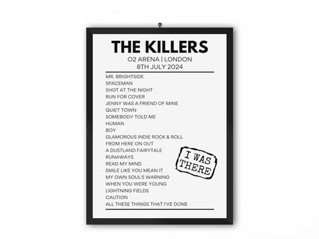 The Killers 02 Arena July 8 2024 Setlist Poster - Setlist