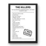 The Killers August 31, 2024 The Colosseum at Caesars Palace Las Vegas Setlist Poster - Setlist