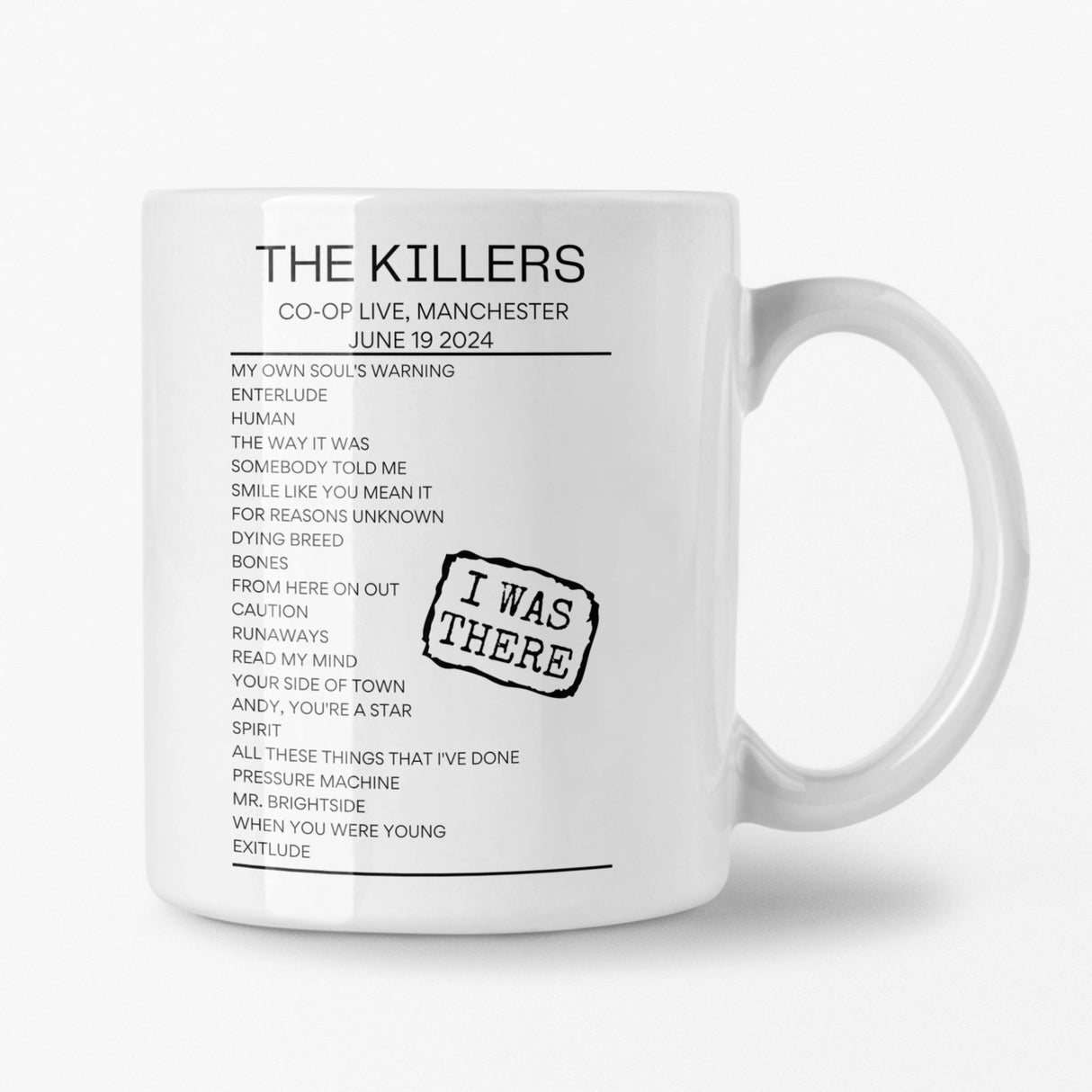 The Killers Manchester June 19 2024 Setlist Mug - Setlist