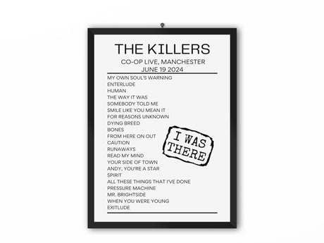 The Killers Manchester June 19 2024 Setlist Poster - Setlist