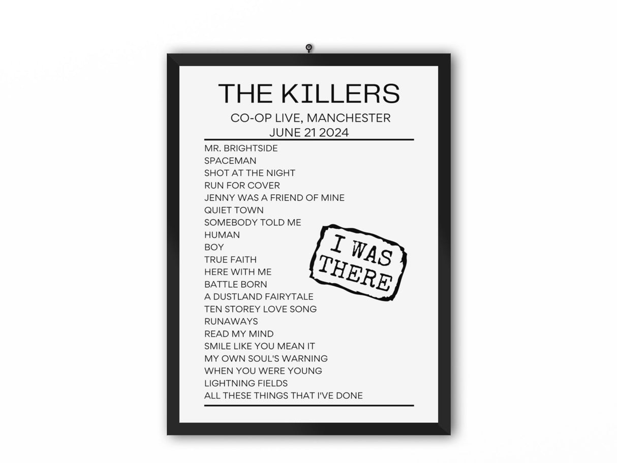 The Killers Manchester June 21 2024 Setlist Poster - Setlist