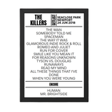 The Killers Newport June 2018 Replica Setlist - Setlist