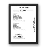 The Killers The O2 Arena London 11 July 2024 Setlist Poster - Setlist