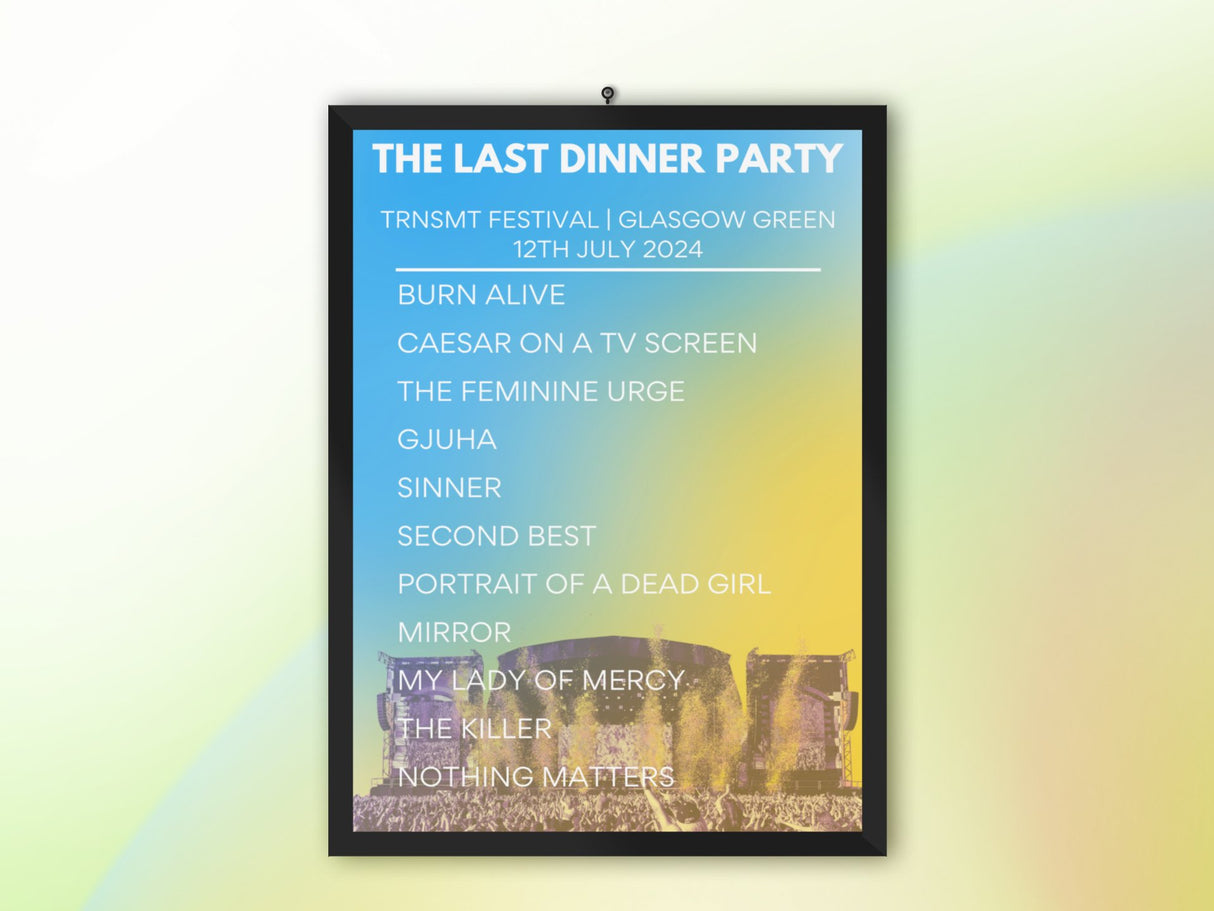 The Last Dinner Party TRNSMT Festival 2024 - Setlist Poster - Setlist