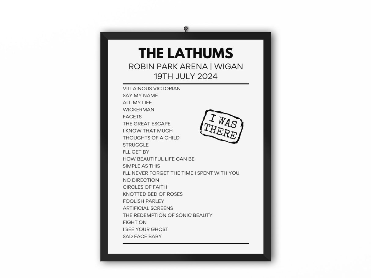 The Lathums Wigan July 19 2024 Setlist Poster - Setlist