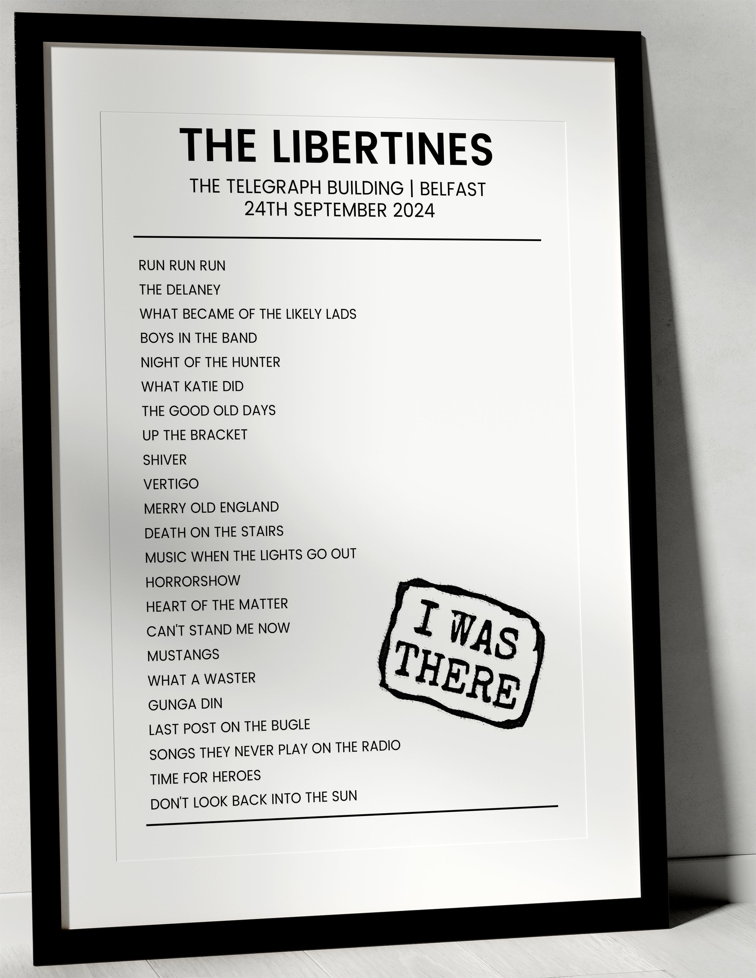 The Libertines 24th September 2024 The Telegraph Building Belfast - I Was There - Setlist