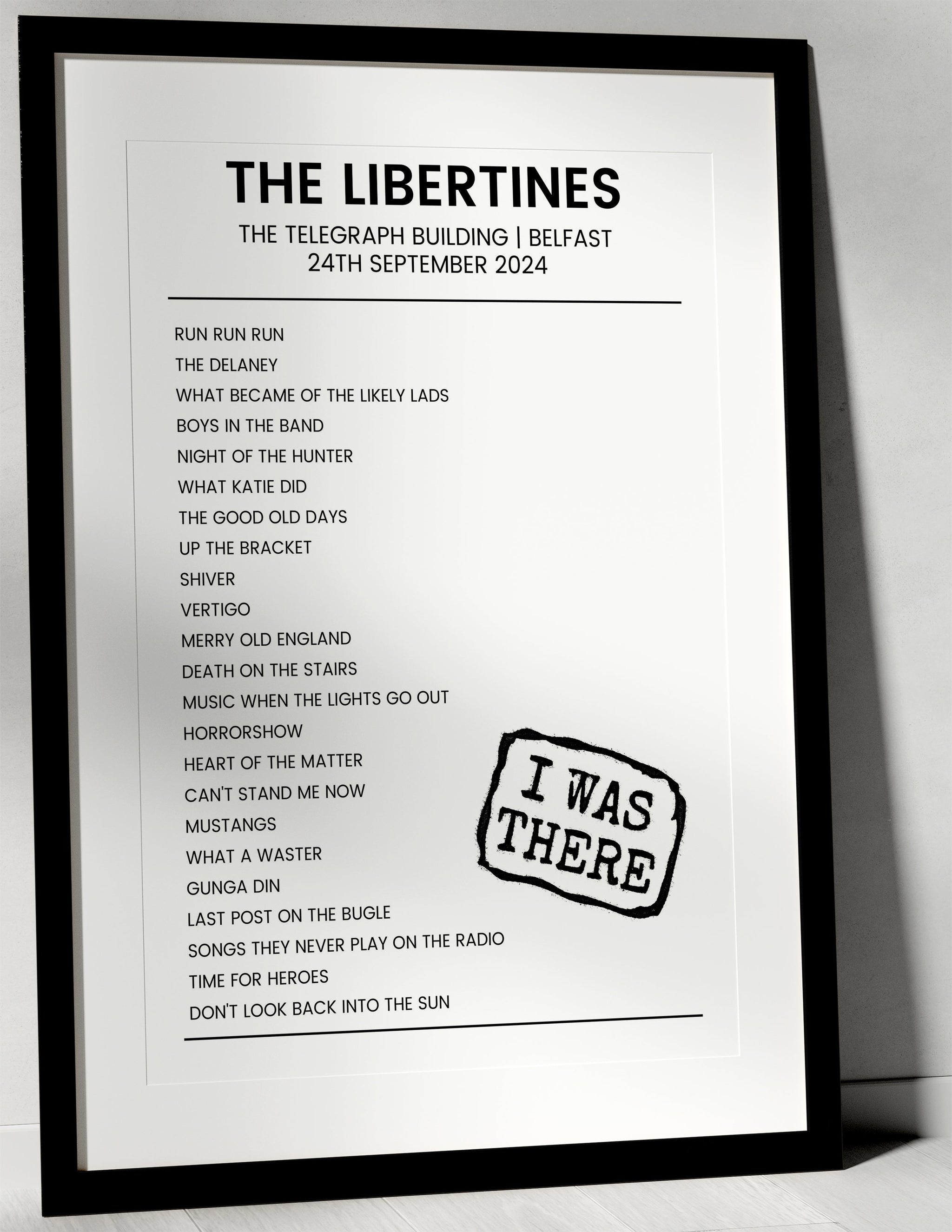 The Libertines 24th September 2024 The Telegraph Building Belfast - I Was There - Setlist