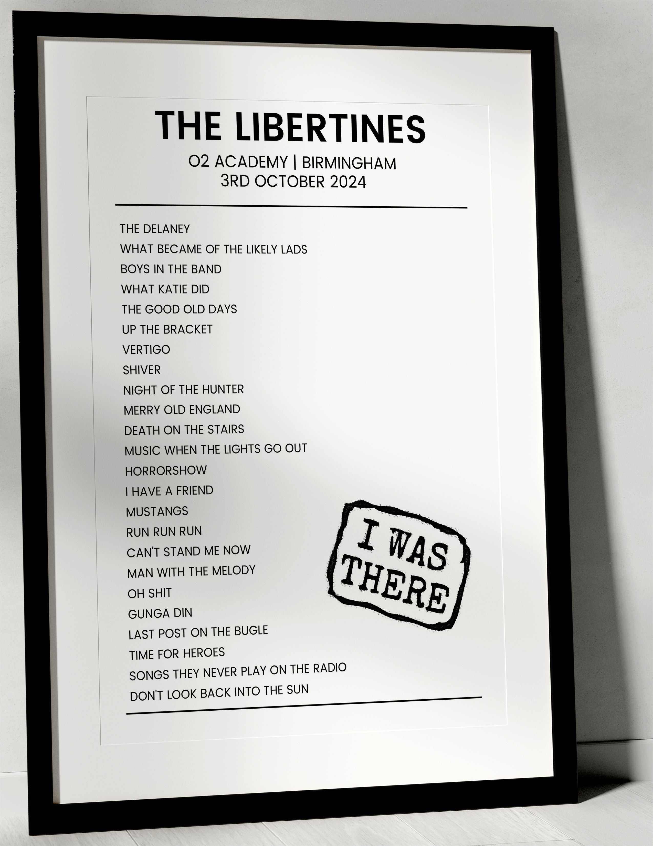 The Libertines 3rd October 2024 O2 Academy Birmingham - I Was There - Setlist