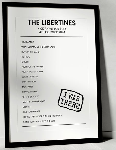 The Libertines 4th October 2024 Nick Rayns LCR, UEA Norwich - I Was There - Setlist