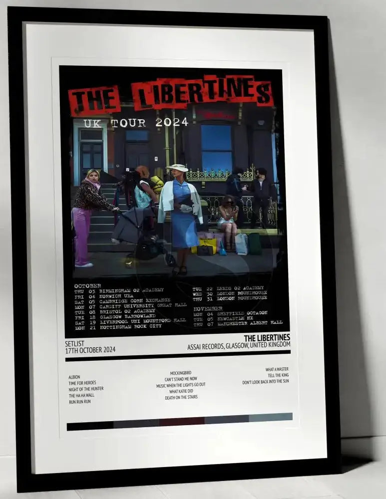 The Libertines All Quiet on the Eastern Esplanade In - Stores Tour Assai Records Glasgow 17th October 2024 - Setlist Tour Poster - Setlist