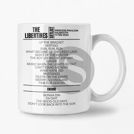 The Libertines Falmouth February 2024 Setlist Mug - Setlist