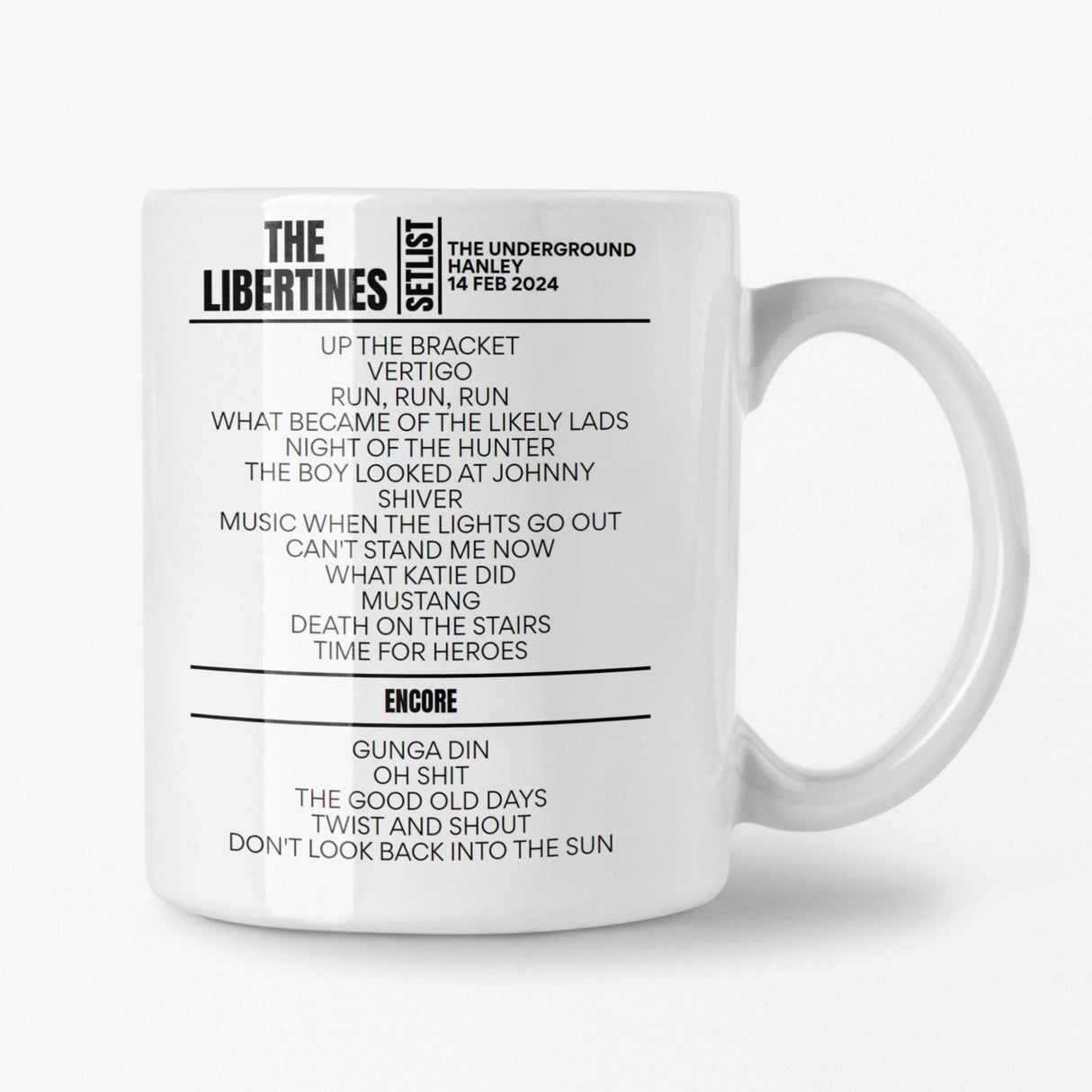 The Libertines Hanley January 2024 Setlist Mug - Setlist