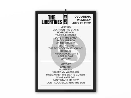 The Libertines London July 2022 Replica Setlist - Setlist