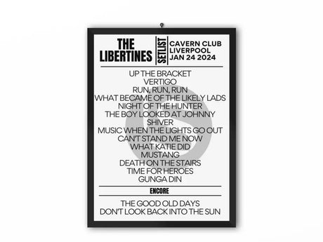 The Libertines Setlist Liverpool Cavern Club January 2024 - Setlist