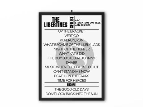 The Libertines Setlist Stockton - On - Tees January 2024 - Setlist