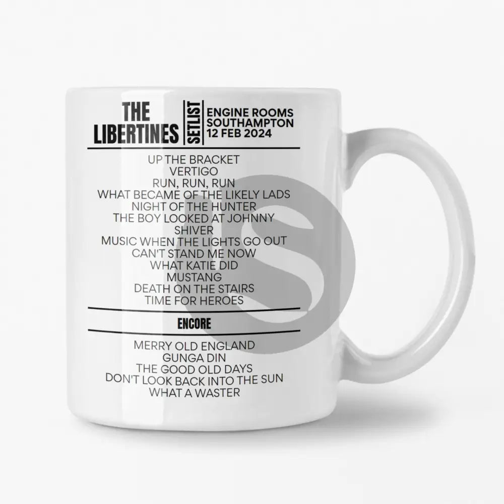 The Libertines Southampton February 2024 Setlist Mug - Setlist