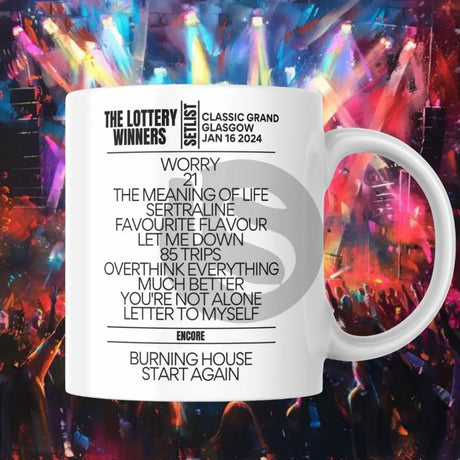 The Lottery Winners Glasgow January 2024 Setlist Mug - Setlist