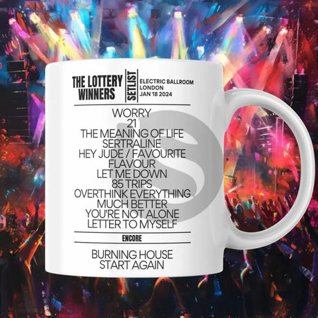 The Lottery Winners London January 2024 Setlist Mug - Setlist