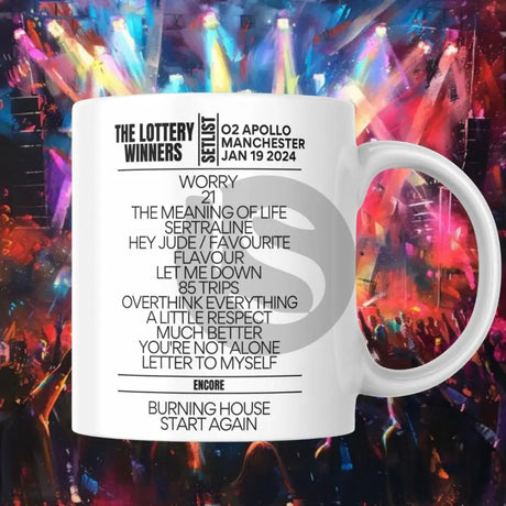 The Lottery Winners Manchester January 2024 Setlist Mug - Setlist