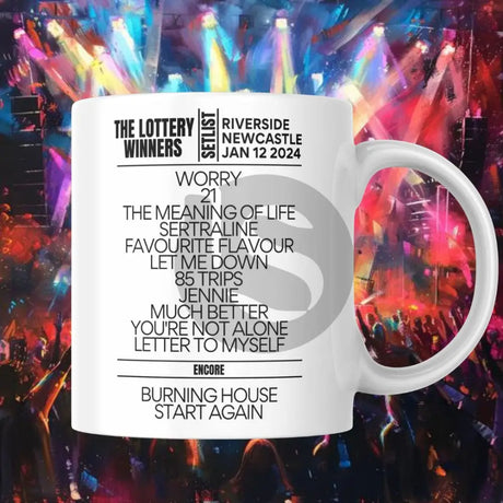 The Lottery Winners Newcastle January 2024 Setlist Mug - Setlist