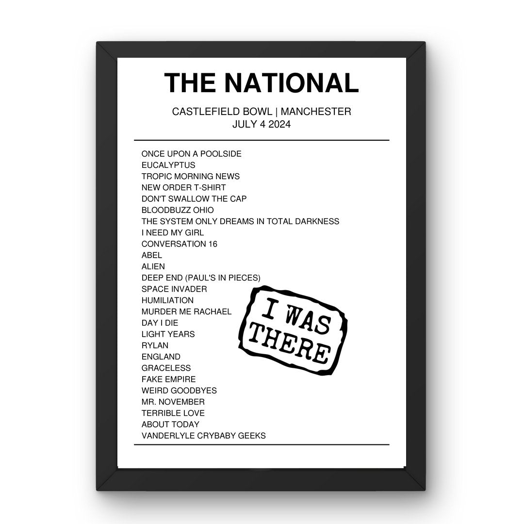 The National July 04, 2024 Castlefield Bowl Manchester Setlist Poster - Setlist