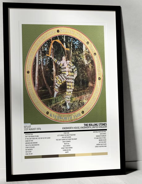 The Rolling Stones Knebworth House Knebworth 21st August 1976 - Setlist Tour Poster - Setlist