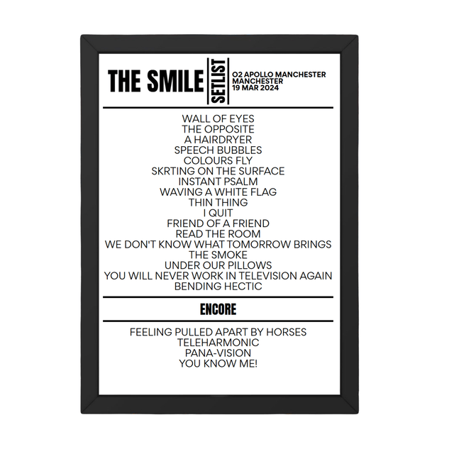 The Smile Manchester Setlist March 2024 - Setlist