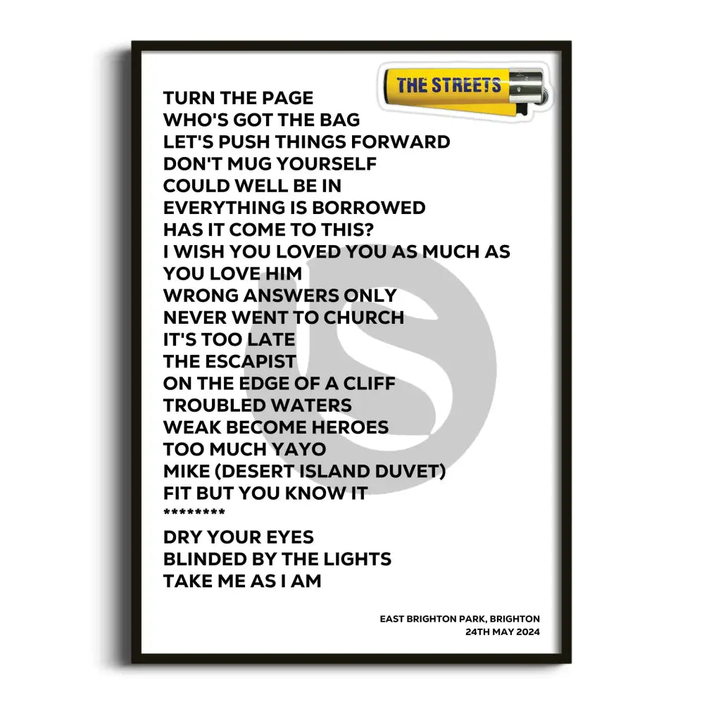 The Streets Brighton 24th May 2024 - Gig Setlist - Setlist