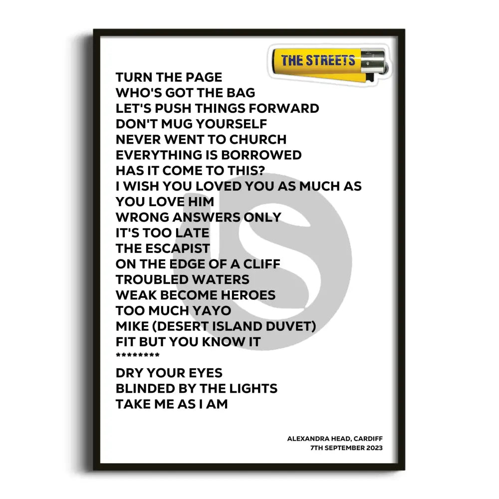 The Streets Cardiff 7th September 2023 - Gig Setlist - Setlist