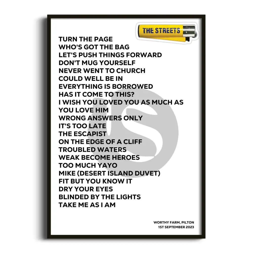 The Streets Pilton 1st September 2023 - Gig Setlist - Setlist