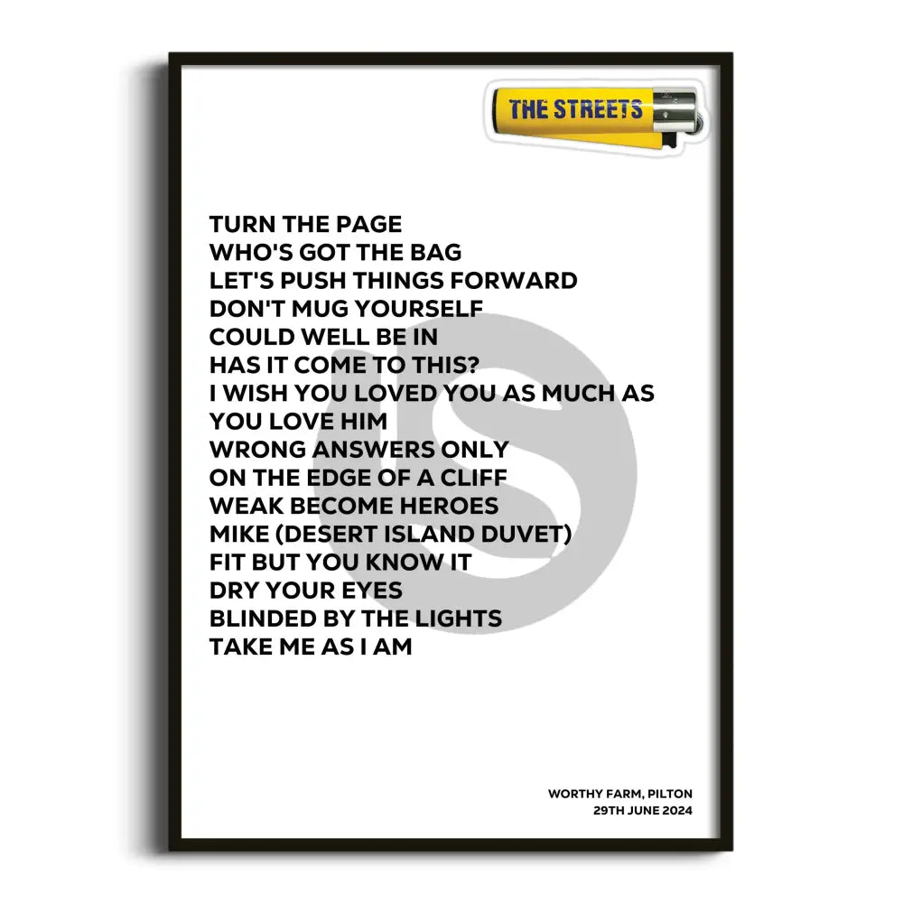 The Streets Pilton 29th June 2024 - Gig Setlist - Setlist