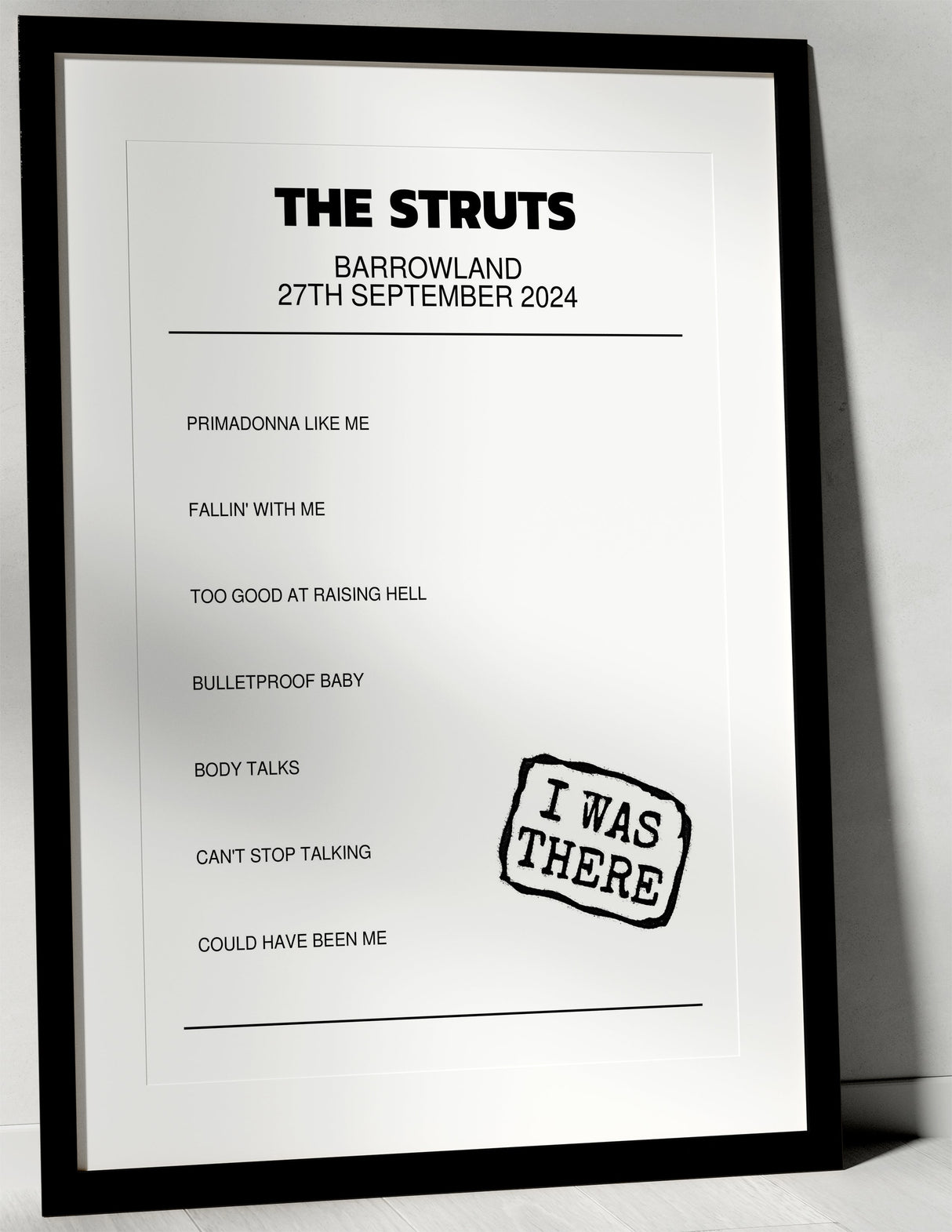 The Struts 27th September 2024 Barrowland Glasgow I Was There - Setlist