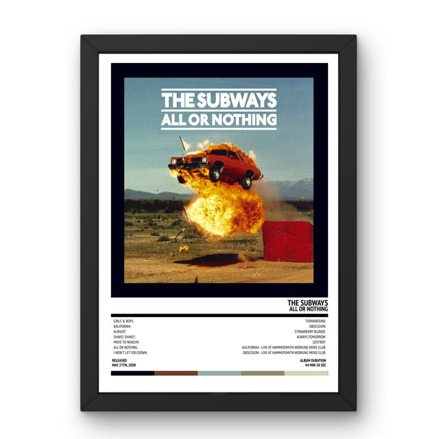 The Subways - All or Nothing (2008) Poster - Setlist