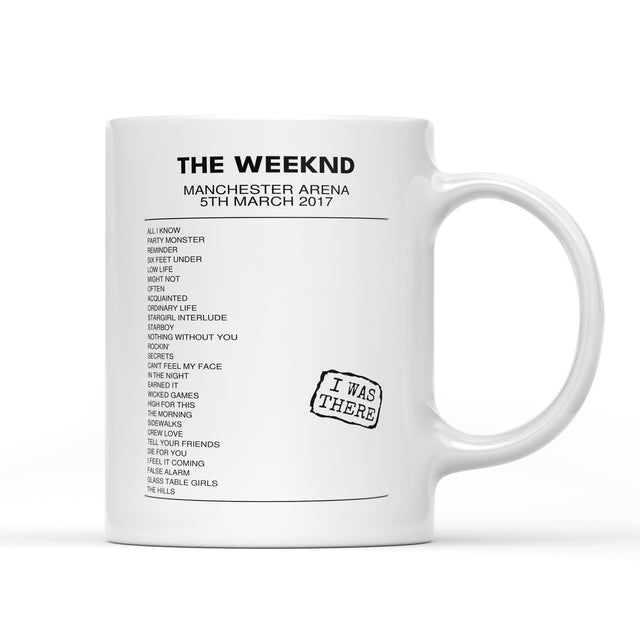 The Weeknd Starboy: Legend of the Fall Manchester Arena Manchester 5th March 2017 - Setlist Mug - Setlist