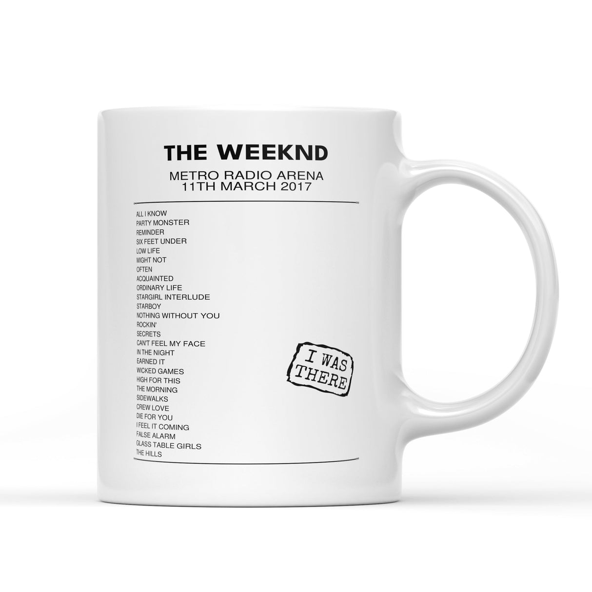 The Weeknd Starboy: Legend of the Fall Metro Radio Arena Newcastle upon Tyne 11th March 2017 - Setlist Mug - Setlist