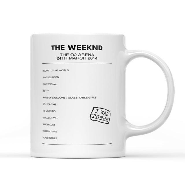 The Weeknd The O2 Arena London 24th March 2014 - Setlist Mug - Setlist