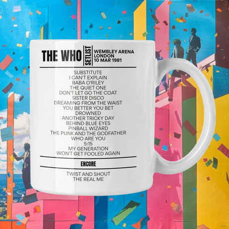 The Who London March 10, 1981 Replica Setlist Mug - Setlist