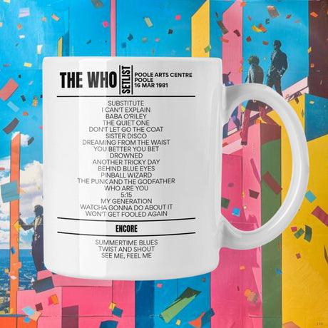 The Who Poole March 16, 1981 Replica Setlist Mug - Setlist