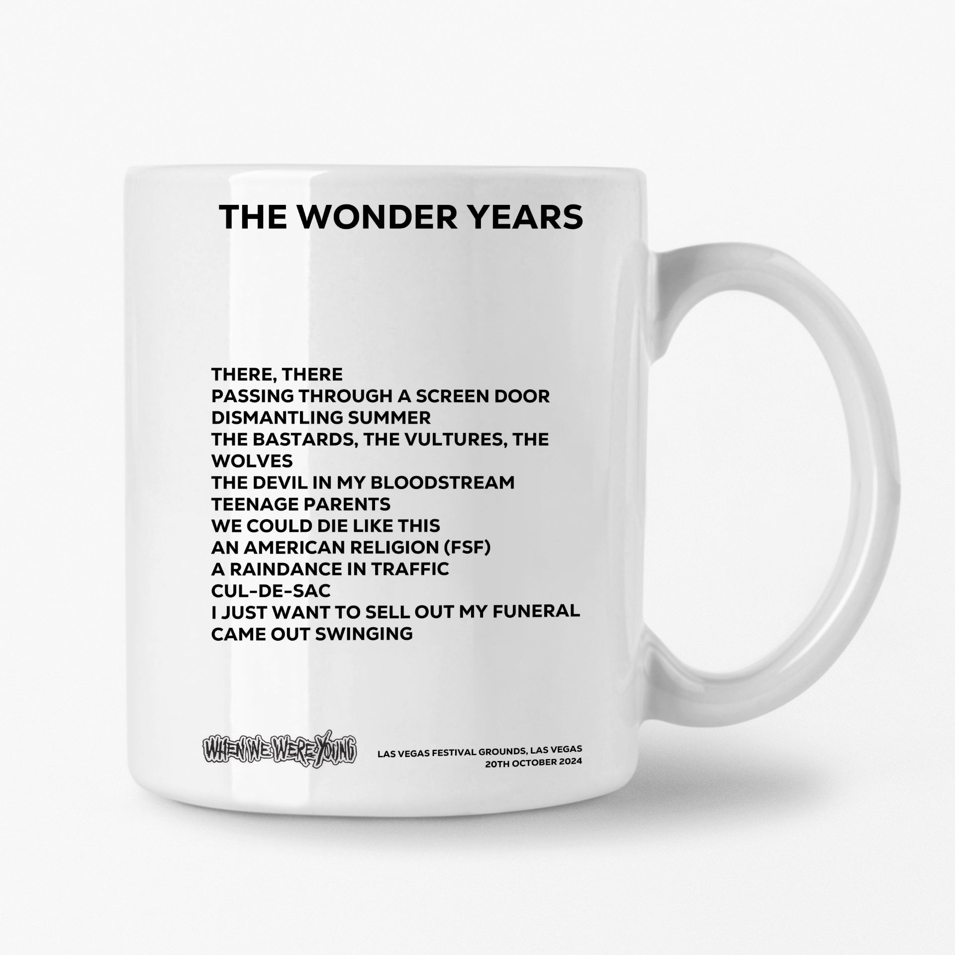 The Wonder Years Las Vegas 20th October 2024 Setlist Mug - Setlist