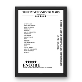 Thirty Seconds to Mars June 09, 2024 Utilita Arena Birmingham Birmingham Setlist Poster - Setlist