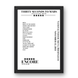 Thirty Seconds to Mars November 15, 2013 National Indoor Arena Birmingham Setlist Poster - Setlist