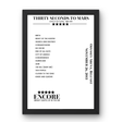 Thirty Seconds to Mars November 26, 2013 Odyssey Arena Belfast Setlist Poster - Setlist