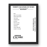 Thirty Seconds to Mars September 18, 2013 Roundhouse London Setlist Poster - Setlist