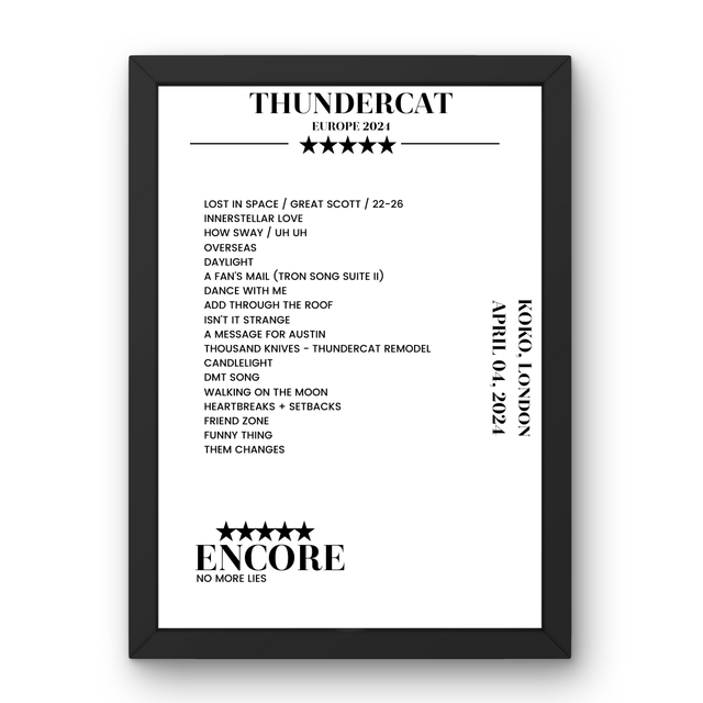 Thundercat April 04, 2024 KOKO London Setlist Poster - Setlist