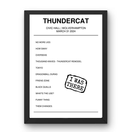 Thundercat March 31, 2024 Civic Hall Wolverhampton Setlist Poster - Setlist