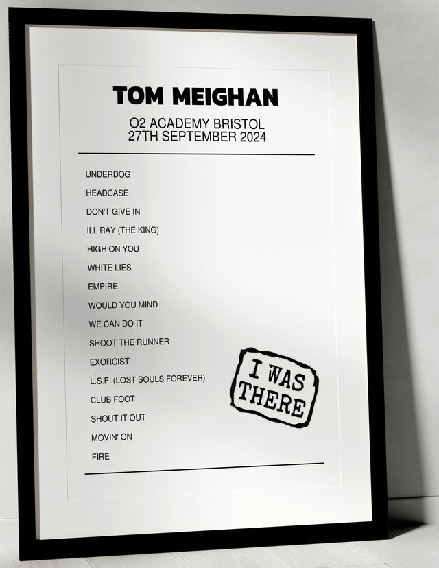 Tom Meighan 27th September 2024 O2 Academy Bristol Bristol I Was There - Setlist