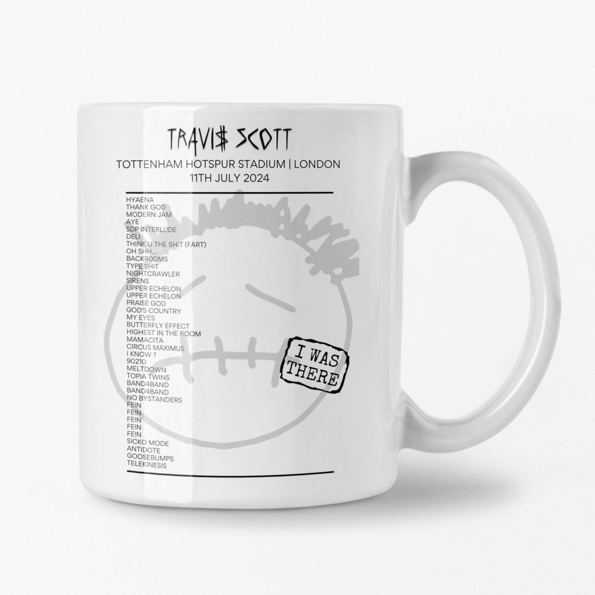 Travis Scott Rolling London July 2024 Setlist Mug - Setlist